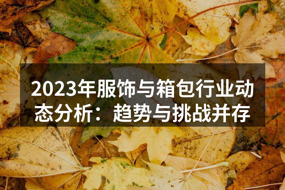 2023年服饰与箱包行业动态分析：趋势与